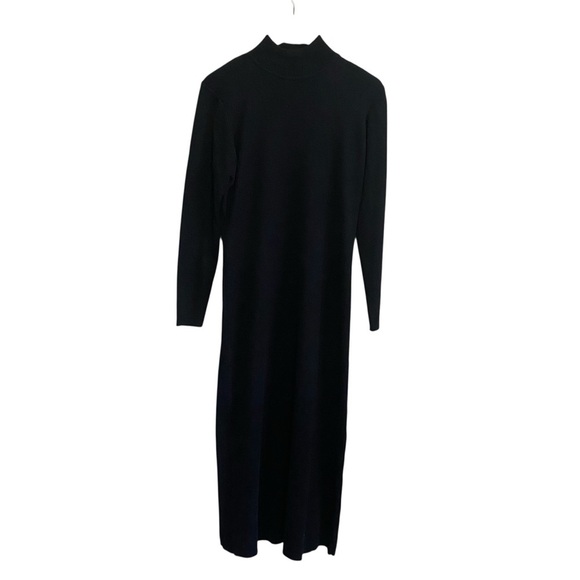 Sans Pareille Dresses & Skirts - Sans Pareille Black Knit Wool Blend Long Sleeve Mock Neck Sweater Dress Medium